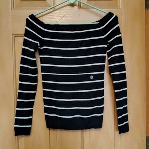 Striped Off-the-Shoulder sweater